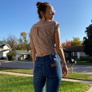VTG multi-color striped blouse